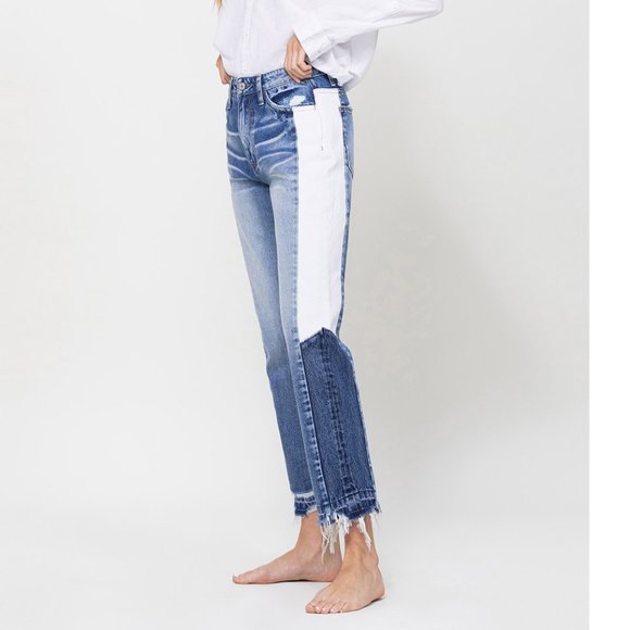 VERVET Super High Rise Straight Crop W Side Blocking Panel - Picture 4 of 12